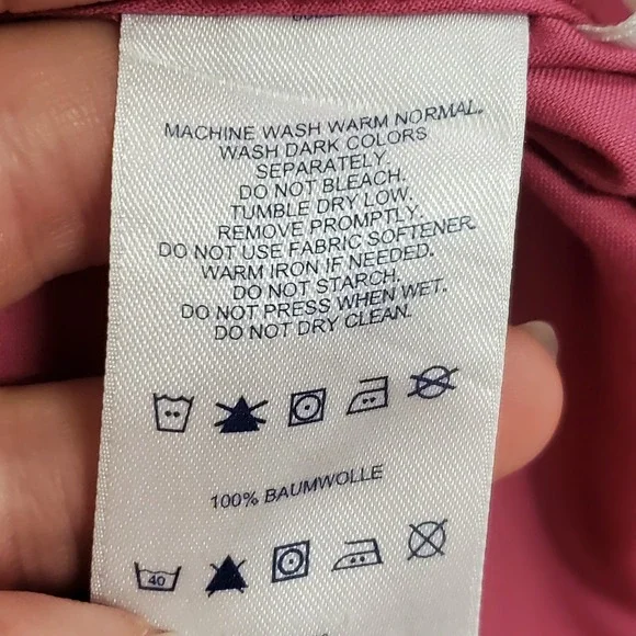 Lands End Womens Long Sleeve‎ No Iron Pinpoint Oxford Button Up Shirt Size 22W - Picture 6 of 14